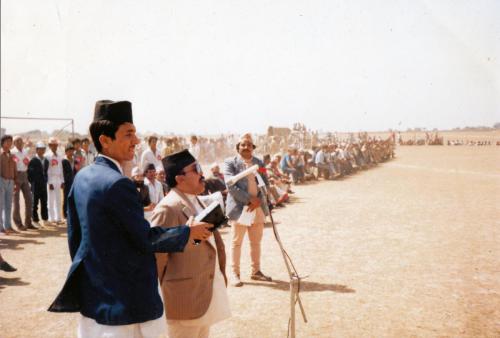 Member Secretary National Sports Council Sharad Chandra Shaha giving speech during 2nd Inter-city Games 2042, Pokhara