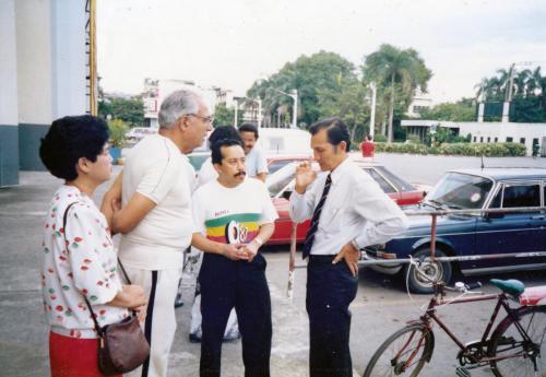 President of Nepal Olympic Committee Sharad Chandra Shaha with dignitaries of the 8th Asian Games, Bangkok, Thailand 1978