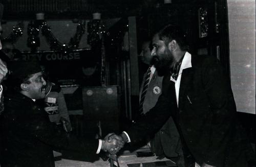 President of Nepal Olympic Committee Sharad Chandra Shaha (left) greets members of IAAF (International Amateur Athletics Federation) during IOC Regional Solidarity Course (Athletics), Kathmandu